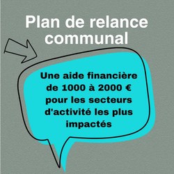 Plan de relance communal : une aide financière de 1.000 à 2.000 € pour les secteurs les plus impactés
